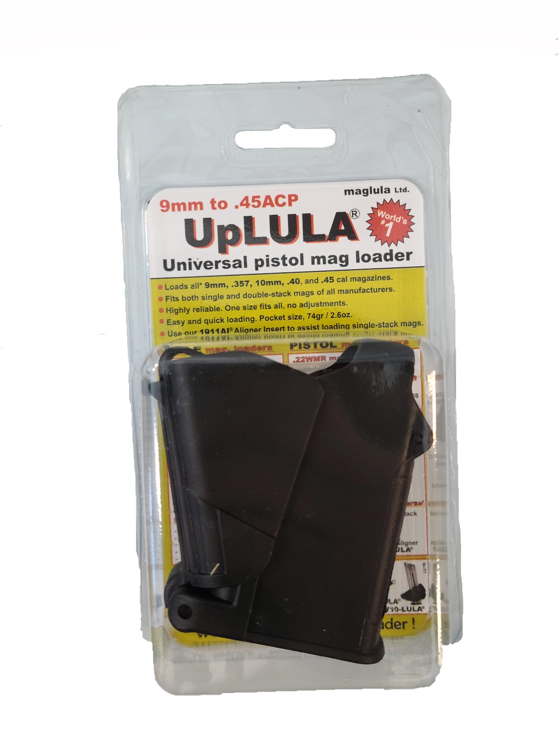 Maglula UpLULA Universal Pistol Magazine Loader 9mm - .45ACP, Black, UP60B-img-3
